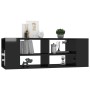 Mueble pared TV madera contrachapada negro brillo 102x35x35 cm en Muebles TV | Comprar online en Foru.es