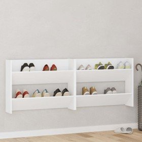 Zapateros de pared 2 uds madera contrachapada blanco 80x18x60cm en Zapateros y organizadores de calzado | Comprar online en Foru