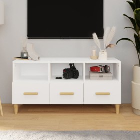Mueble para TV madera contrachapada blanco 102x36x50 cm en Muebles TV | Comprar online en Foru.es
