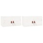 Armario de pared 2 uds madera maciza de pino blanco 60x30x30 cm en Estanterías | Comprar online en Foru.es