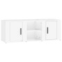 Mueble de TV madera contrachapada blanco brillo 100x31,5x35 cm en Muebles TV | Comprar online en Foru.es