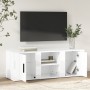 Mueble de TV madera contrachapada blanco brillo 100x31,5x35 cm en Muebles TV | Comprar online en Foru.es
