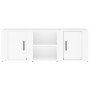 Mueble de TV madera contrachapada blanco brillo 100x31,5x35 cm en Muebles TV | Comprar online en Foru.es