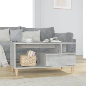 Mesa de centro madera contrachapada gris hormigón 90x49x45 cm en Mesas de centro | Comprar online en Foru.es