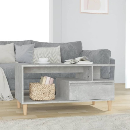 Mesa de centro madera contrachapada gris hormigón 90x49x45 cm en Mesas de centro | Comprar online en Foru.es