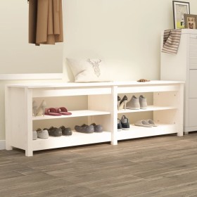 Banco zapatero de madera maciza de pino blanco 160x36,5x50 cm en Zapateros y organizadores de calzado | Comprar online en Foru.e