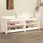 Banco zapatero de madera maciza de pino blanco 160x36,5x50 cm en Zapateros y organizadores de calzado | Comprar online en Foru.e