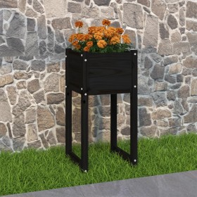 Jardinera madera maciza de pino negro 40x40x81 cm en Macetas y jardineras | Comprar online en Foru.es