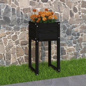 Jardinera madera maciza de pino negro 40x40x81 cm en Macetas y jardineras | Comprar online en Foru.es