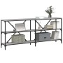 Mesa consola hierro y madera ingeniería gris Sonoma 180x30x75cm en Mesas auxiliares | Comprar online en Foru.es