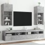 Muebles de TV con luces LED 2 uds gris hormigón 40,5x30x90 cm en Muebles TV | Comprar online en Foru.es