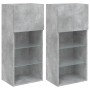 Muebles de TV con luces LED 2 uds gris hormigón 40,5x30x90 cm en Muebles TV | Comprar online en Foru.es