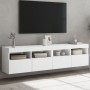 Muebles de TV de pared con luces LED 2 uds blanco 80x30x40 cm en Muebles TV | Comprar online en Foru.es