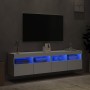 Muebles de TV de pared con luces LED 2 uds blanco 80x30x40 cm en Muebles TV | Comprar online en Foru.es