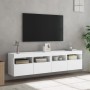 Muebles de TV de pared con luces LED 2 uds blanco 80x30x40 cm en Muebles TV | Comprar online en Foru.es