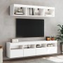 Muebles de TV de pared con luces LED 2 uds blanco 80x30x40 cm en Muebles TV | Comprar online en Foru.es