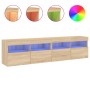 Muebles de TV de pared luces LED 2 uds roble Sonoma 80x30x40 cm en Muebles TV | Comprar online en Foru.es