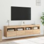 Muebles de TV de pared luces LED 2 uds roble Sonoma 80x30x40 cm en Muebles TV | Comprar online en Foru.es