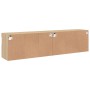 Muebles de TV de pared luces LED 2 uds roble Sonoma 80x30x40 cm en Muebles TV | Comprar online en Foru.es