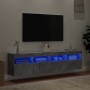 Muebles TV de pared luces LED 2 uds gris hormigón 80x30x40 cm en Muebles TV | Comprar online en Foru.es