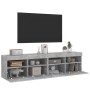 Muebles TV de pared luces LED 2 uds gris hormigón 80x30x40 cm en Muebles TV | Comprar online en Foru.es