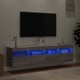 Muebles TV de pared con luces LED 2 uds gris Sonoma 80x30x40 cm en Muebles TV | Comprar online en Foru.es