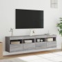 Muebles TV de pared con luces LED 2 uds gris Sonoma 80x30x40 cm en Muebles TV | Comprar online en Foru.es