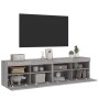 Muebles TV de pared con luces LED 2 uds gris Sonoma 80x30x40 cm en Muebles TV | Comprar online en Foru.es