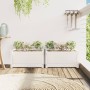Jardineras de exterior 2 unidades madera maciza de pino blanco en Macetas y jardineras | Comprar online en Foru.es