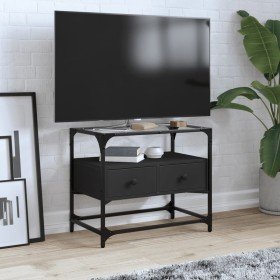 Mueble TV tablero cristal madera ingeniería negro 60x35x51 cm en Muebles TV | Comprar online en Foru.es