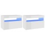 Muebles de TV con luces LED 2 uds blanco brillante 60x35x40 cm de vidaXL, Muebles TV - Ref: Foro24-804422, Precio: 78,46 €, D...