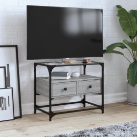 Mueble TV cristal y madera ingeniería gris Sonoma 60x35x51 cm en Muebles TV | Comprar online en Foru.es