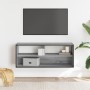 Mueble de TV madera y metal roble ahumado 100x31x39,5 cm en Muebles TV | Comprar online en Foru.es