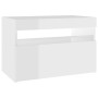 Muebles de TV con luces LED 2 uds blanco brillante 60x35x40 cm de vidaXL, Muebles TV - Ref: Foro24-804422, Precio: 78,46 €, D...