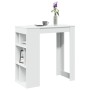 Mesa bar con estantes madera ingeniería blanca 102x50x103,5 cm en Mesas de comedor | Comprar online en Foru.es