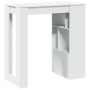 Mesa bar con estantes madera ingeniería blanca 102x50x103,5 cm en Mesas de comedor | Comprar online en Foru.es