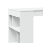 Mesa bar con estantes madera ingeniería blanca 102x50x103,5 cm en Mesas de comedor | Comprar online en Foru.es