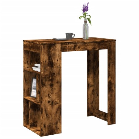 Mesa alta bar con estantes roble ahumado 102x50x103,5 cm en Mesas de comedor | Comprar online en Foru.es