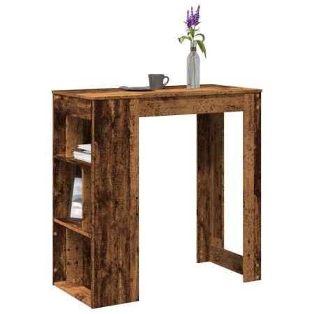 Mesa bar y estantes madera ingeniería envejecida 102x50x103,5cm en Mesas de comedor | Comprar online en Foru.es