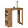 Mesa alta con estantes madera roble artisian 102x50x103,5 cm en Mesas de comedor | Comprar online en Foru.es