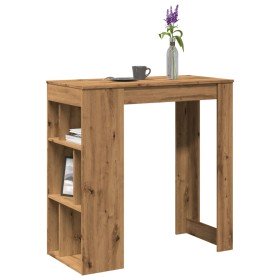 Mesa alta con estantes madera roble artisian 102x50x103,5 cm en Mesas de comedor | Comprar online en Foru.es