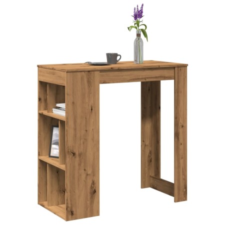 Mesa alta con estantes madera roble artisian 102x50x103,5 cm en Mesas de comedor | Comprar online en Foru.es
