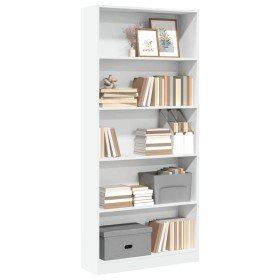 Estantería de madera de ingeniería blanca 80x24x176 cm en Librerías y estanterías | Comprar online en Foru.es