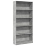 Estantería de madera de ingeniería gris hormigón 80x24x176 cm en Librerías y estanterías | Comprar online en Foru.es