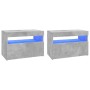 Muebles de TV con luces LED 2 uds gris hormigón 60x35x40 cm de vidaXL, Muebles TV - Ref: Foro24-804418, Precio: 73,30 €, Desc...
