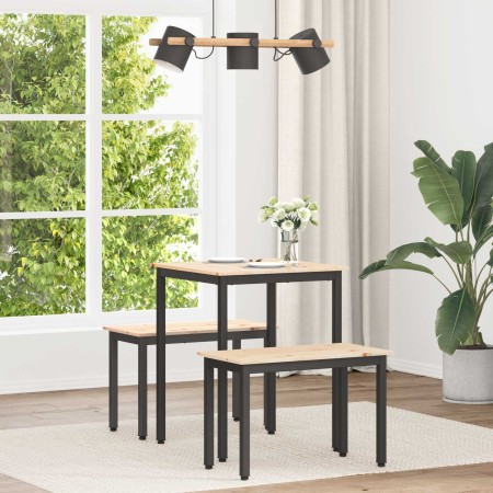 Mesa de Comedor Natural 60 x 60 x 75 cm Madera de pino macizo en Mesas de comedor | Comprar online en Foru.es