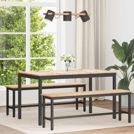 Mesa de Comedor Natural 140 x 80 x 75 cm Madera de pino macizo en Mesas de comedor | Comprar online en Foru.es