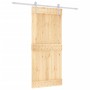 Puerta corredera con herrajes madera maciza de pino 90x210 cm de vidaXL, Puertas - Ref: Foro24-3203029, Precio: 190,13 €, Des...