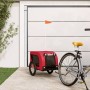 Remolque de bicicleta mascotas hierro tela Oxford rojo negro de vidaXL, Cochecitos para mascotas - Ref: Foro24-93999, Precio:...