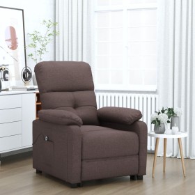 Sillón reclinable eléctrico tela marrón oscuro en Sillones | Comprar online en Foru.es